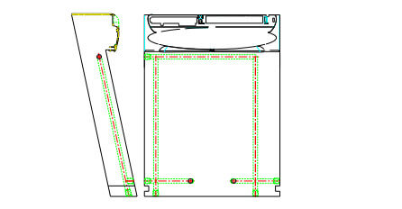 cooling line in lifter of plastic injection mold