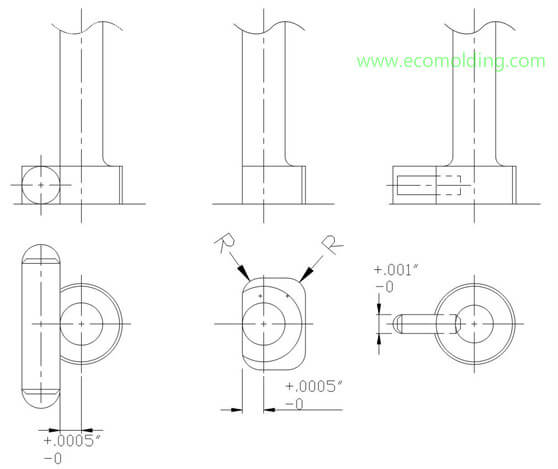 Ejector pins locating design