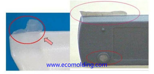 Flash injection molding defects